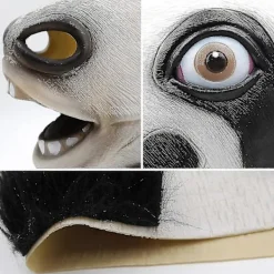 FMYSJ Lyxig Halloween Kostym Maskerad Latex Djurhuvud Mask Ko (FMY)><noscript><img width=