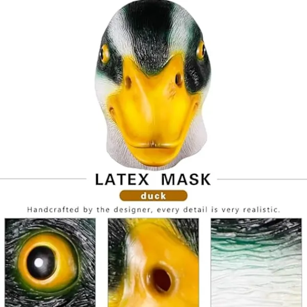 Lyxig Halloween-mask Ankamask i Latex Djurmask Fancy D> Masker