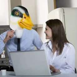 Lyxig Halloween-mask Ankamask i Latex Djurmask Fancy D><noscript><img width=