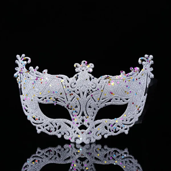 Jettbuying Lyxig venetiansk maskeradmask Kvinnor Flickor Sexig Fox Eye Mask F ONESIZE> Masker