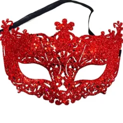 Lyxig Venetiansk Maskeradmask Dam Flickor Sexig Rävmask F Röd ONESIZE Röd><noscript><img width=