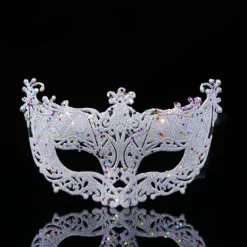 Lyxig venetiansk maskeradmask för kvinnor och flickor - Sexig rävmask i guld, ONESIZE Guld><noscript><img width=