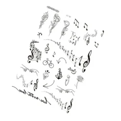 INF Ma Long Ansiktsklistermärken - Realistiska Temporära Tatueringar Not, diamant, musik> Smink