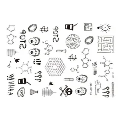 INF Ma Long Ansiktsklistermärken - Realistiska Temporära Tatueringar Labyrint, symbol, kemikalie> Smink