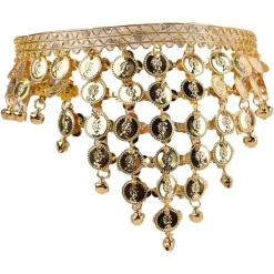 Magdans huvudband gyllene magdans huvudbonad hårband dans kostym smycken tillbehör> Huvudbonader