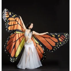 Magdansvingar Färgglada Fjärilsvingar Uppträdandekostymer Orange_ry><noscript><img width=