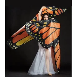 Magdansvingar Färgglada Fjärilsvingar Uppträdandekostymer Orange_ry><noscript><img width=