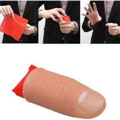 Superp Magisk tumspets trick finger gummi närbild försvinnande näsduk trick rekvisita> Tillbehör