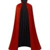 Maklulu Halloween Vampirkappa Kostym Vuxen Halloween Kostym Kappa Svart och Röd Vändbar Ståkrage Kappa> Dräkter
