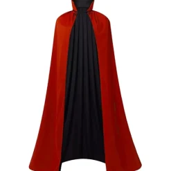 Maklulu Halloween Vampyrkappa Kostym Vuxen Halloween Kostym Kappa Svart och Röd Vändbar Ståkrage Kappa> Dräkter