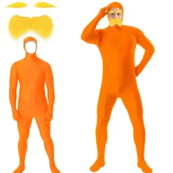 Mandarin-dräkt med öppet ansikte, mustasch och ögonbryn för Cosplay[YDE] Child 140cm> Dräkter