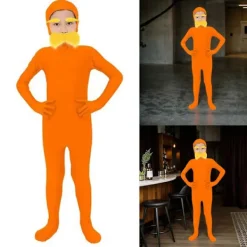 Mandarinkostym Tillbehör Öppet Ansikte Helkroppsdräkter Gul Mustasch och Ögonbryn för Världsbokdagen Halloween Cosplay Adult 170cm> Dräkter