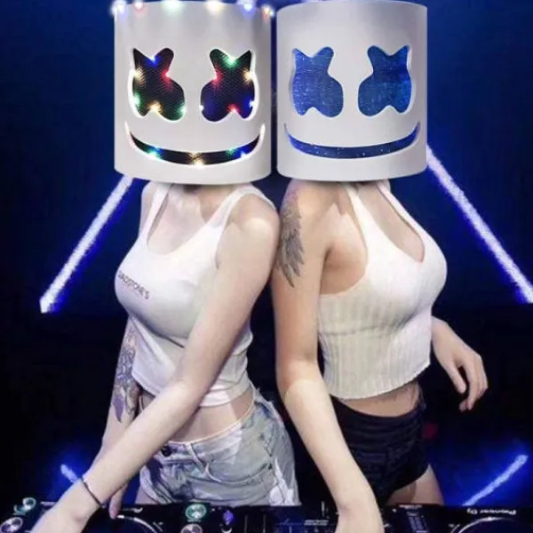 Marshmallow DJ lysande mask bar atmosfär rekvisita> Masker
