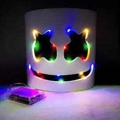 Marshmallow DJ-mask med lysande baratmosfärsrekvisita> Masker