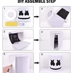 Marshmello DJ-mask för Halloween Cosplay och Maskeradfester [JSR]><noscript><img width=