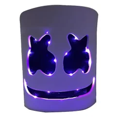 FMYSJ Marshmello LED Mask DJ Cosplay Hjälm Marshmello Kostym Mask Lysande LED Mask Party Cosplay Mask Färgrik (FMY)><noscript><img width=