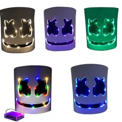 /#/Marshmello LED-mask DJ Cosplay-hjälm Marshmello-dräktmask Lig/#/> Masker
