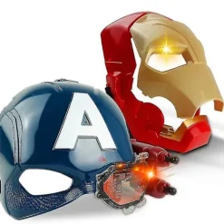 Marvel Avengers 4 Iron Man Captain America Mask Ljus Ljud Hjälm Öppen Mas> Masker