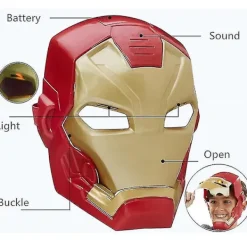Marvel Avengers 4 Iron Man Captain America Mask Ljus Ljud Hjälm Öppen Mas><noscript><img width=