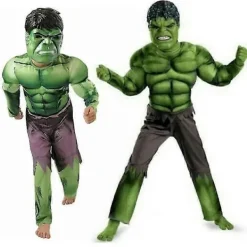 Marvel Avengers Hulk Dräkt för Barn, Ålder 3-8, Pojkdräkt med Mask och Muskler[BT] M> Dräkter