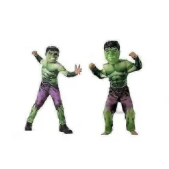 Marvel Avengers Hulk Dräkt för Barn, Ålder 3-8, Pojkdräkt med Mask och Muskler[BT] M> Dräkter