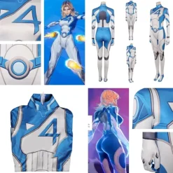 Marvel Rivals: Susan Storm Cosplay Kostym Osynliga Fantastiska Fyran Jumpsuit+Peruk Endast Peruk One Size> Peruker
