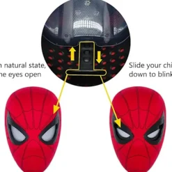 ATELA Mascara Spiderman Headgear Cosplay Moving Eyes Electronic Mask Spider Man 1:1 Chin Control Elastic Toys For Adults Kids Gift><noscript><img width=