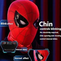 Mascara Spiderman Huvudbonad Cosplay Rörliga Ögon Elektronisk Mask Spider Man 1:1 Hakstyrning Elastiska Leksaker För Vuxna Barn Present_max> Tillbehör