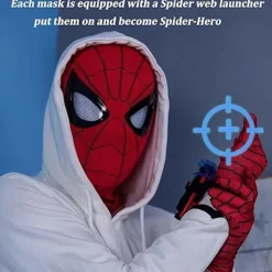 Mascara Spiderman Huvudbonad Cosplay Rörliga Ögon Elektronisk Mask Spider Man 1:1 Hakstyrning Elastiska Leksaker För Vuxna Barn Present_max><noscript><img width=