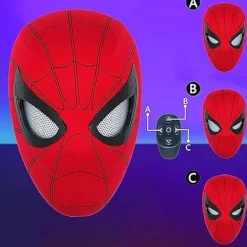 Mascara Spiderman Huvudbonad Cosplay Rörliga Ögon Elektronisk Mask Spider Man 1:1 Fjärrkontroll Elastiska Leksaker För Vuxna Barn Present-FM-> Masker