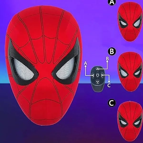 Mascara Spiderman Huvudbonad Cosplay Rörliga Ögon Elektronisk Mask Spider Man 1:1 Fjärrkontroll Elastiska Leksaker För Vuxna Barn Present-FM-> Masker