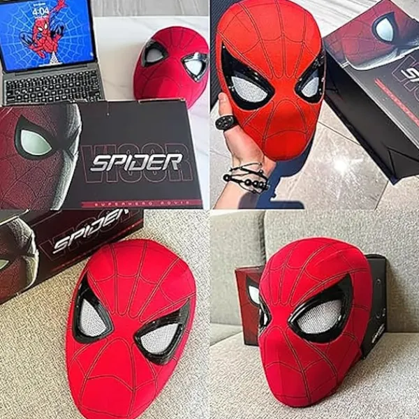 Mascara Spiderman Huvudbonad Cosplay Rörliga Ögon Elektronisk Mask Spider Man 1:1 Fjärrkontroll Elastiska Leksaker För Vuxna Barn Present-FM-> Masker