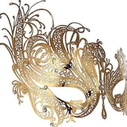 FMYSJ Mask för kvinnor Metallmask Glänsande Strass Venetiansk Mask Party Kvällsbal Mask Bar Kostymer Tillbehör (FMY)> Masker