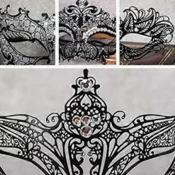 FMYSJ Mask för kvinnor Metallmask Glänsande Strass Venetiansk Mask Party Kvällsbal Mask Bar Kostymer Tillbehör (FMY)><noscript><img width=