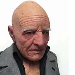 FMYSJ Mask för skallig gammal man för Halloween, Simulerad gammal farfar Latex Huvudskydd (FMY)><noscript><img width=