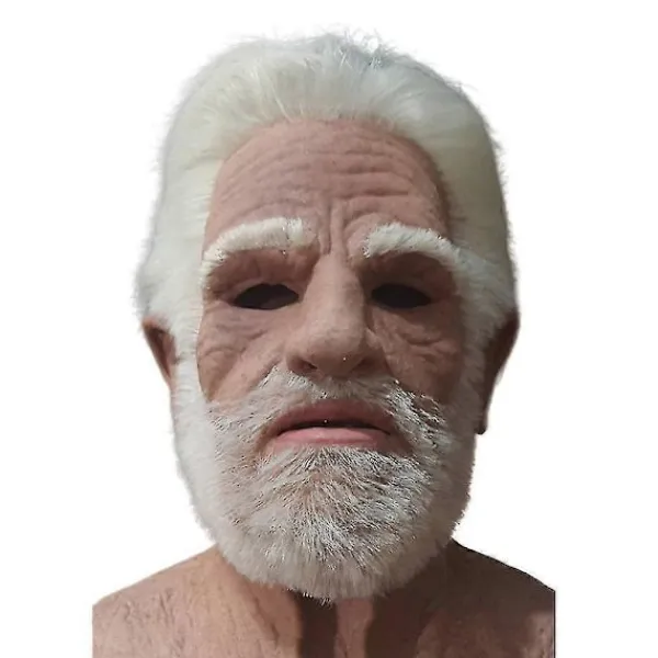 Mask Halloween Party Rekvisita Gammal Mans Ansiktsskydd Latexmask, läskig Gammal Person Mask Vuxen Maskeradkostym Mask> Masker