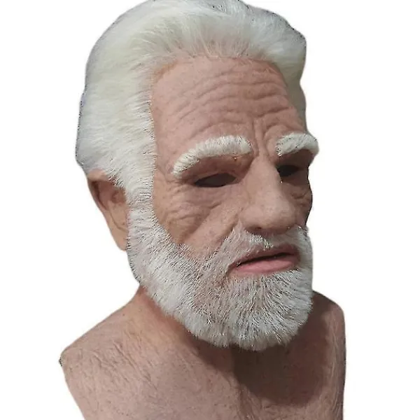 Mask Halloween Party Rekvisita Gammal Mans Ansiktsskydd Latexmask, läskig Gammal Person Mask Vuxen Maskeradkostym Mask> Masker