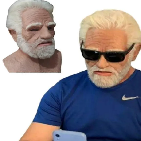 Mask Halloween Party Rekvisita Gammal Mans Ansiktsskydd Latexmask, läskig Gammal Person Mask Vuxen Maskeradkostym Mask> Masker