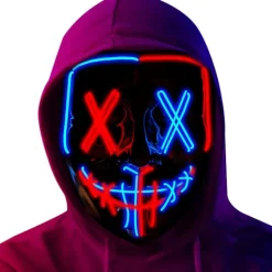 Mask LED Ljusmask Skräckmask för Helg Cosplay Kostym Maskerad, Karneval[mo]> Masker