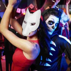 Masker Mask Halloween Cosplay Vit Katt Up Diy Klänning Maskerad Kostymtillbehör Therian Party Varg Tom Omålad Ansikte Mardi> Masker