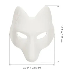 Masker Mask Halloween Cosplay Vit Katt Up Diy Klänning Maskerad Kostymtillbehör Therian Party Varg Tom Omålad Ansikte Mardi><noscript><img width=