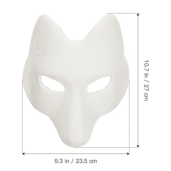 Masker Mask Halloween Cosplay Vit Katt Up Diy Klänning Maskerad Kostymtillbehör Therian Party Varg Tom Omålad Ansikte Mardi> Masker