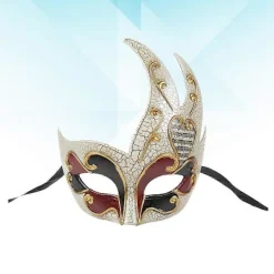 FMYSJ Maskera Venedig Flamma Form Herr Masker Maskeradmask för Män Venetianska Karnevalsmasker Venetiansk Mask Män (FMY) 21X17X4cm> Masker