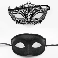 ATELA Maskerad metallmasker Venetiansk Halloween-kostymmask Mardi Gras-mask Cosplay-kostymbal Bröllopsfestmask> Masker