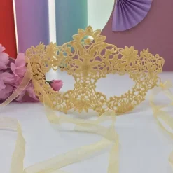 Maskerad Svart Spetsmask Halvt Ansikte Sexig Vit Ögonmask Halloween Kostymfest Vuxen Tjej><noscript><img width=