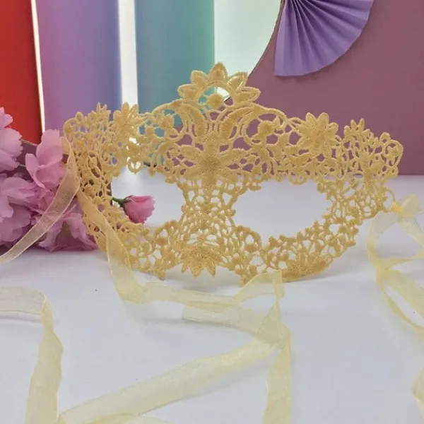 Maskerad Svart Spetsmask Halvt Ansikte Sexig Vit Ögonmask Halloween Kostymfest Vuxen Tjej> Masker