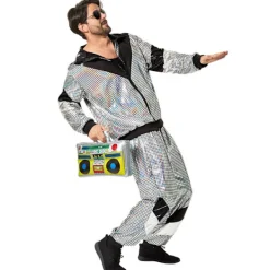tectake Maskeraddräkt disco träningsoverall retro 80- och 90-tal herr XL> Dräkter