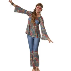 tectake Maskeraddräkt hippie girl harmony dam M> Dräkter