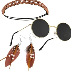 tectake Maskeraddräkt hippie med väst och solglasögon dam XXL><noscript><img width=