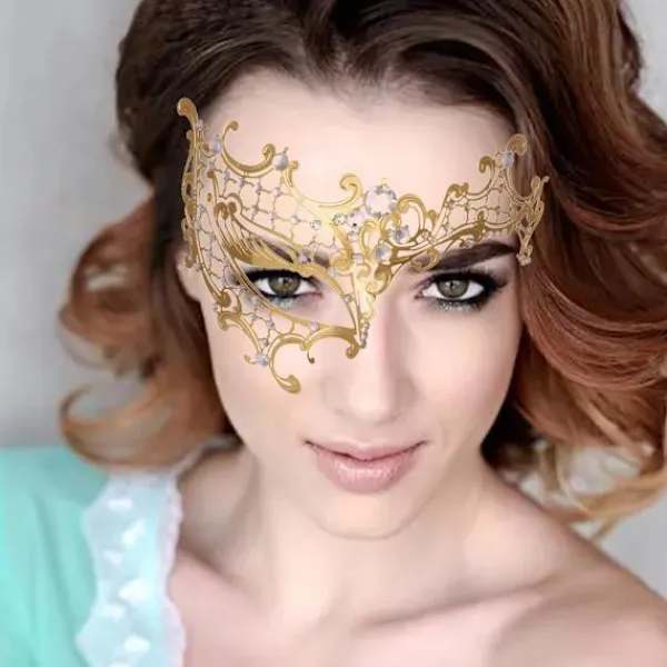 Maskeradmask för kvinnor, ögonmask för fest, bal, kostym, Mardi Gras, retromasker> Masker